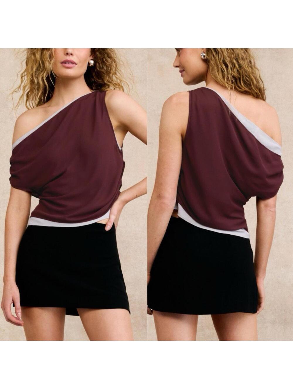 One of Others Double Tank Drape Shirt - Sz 1 / US 4